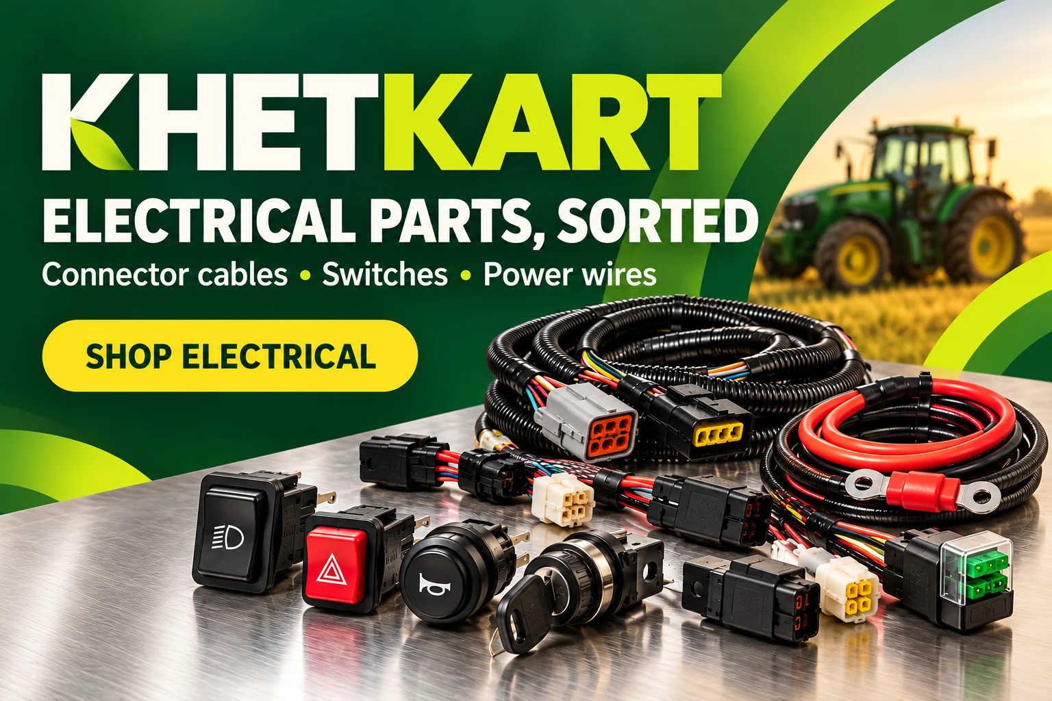 Electrical parts, sorted